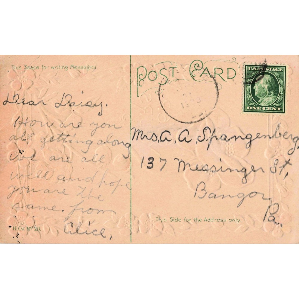 Ever Yours Red Poppy Flower Embossed Postcard Antique Floral Greeting c1910 - Picture 2 of 2